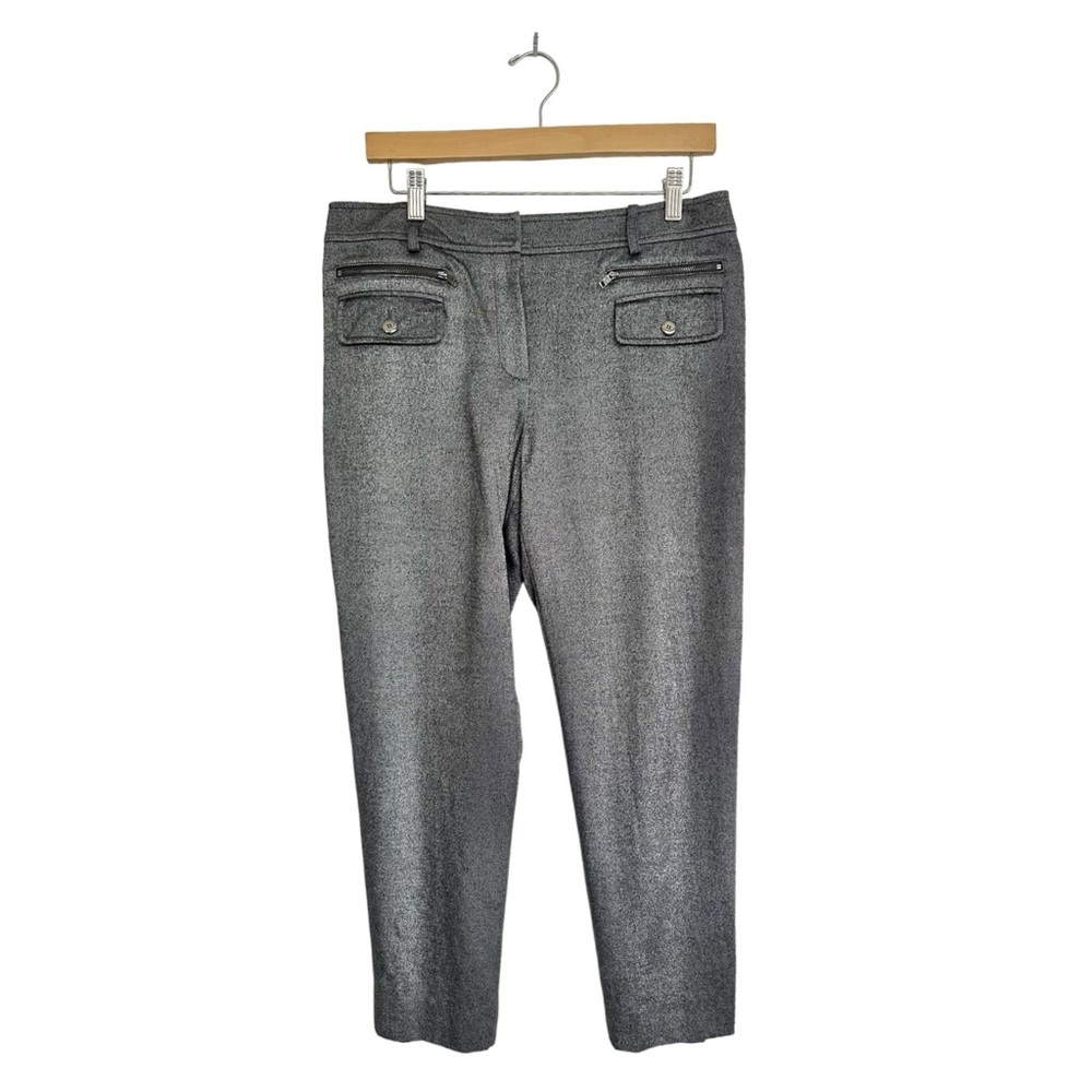 Per Se by Carlisle Wool Blend Capri Pants Lined Flap Pockets Zip Accent Size 8